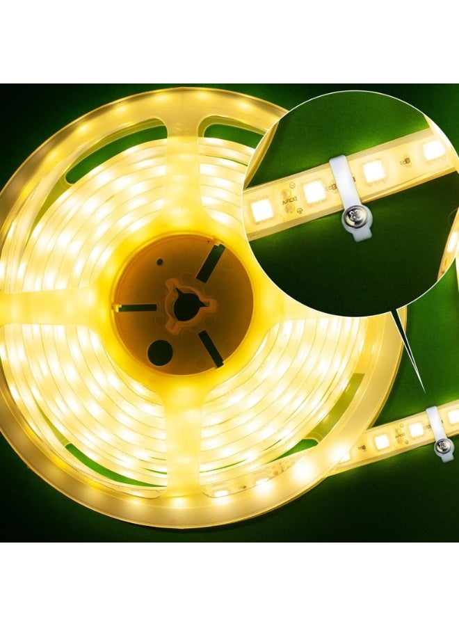 ماركة غير محددة 300 قطعة من مشابك إضاءة LED الشريطية، مشبك تثبيت، مشبك تثبيت من جانب واحد مع 300 قطعة من البراغي، شريط إضاءة LED عريض غير مقاوم للماء (أبيض)  - Image 2