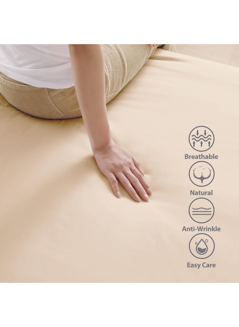 Zaizaihome 100% Egyptian Cotton Fitted Sheet CK Size  600 Thread Count  Single Fitted Sheet Only 8 -16"" Deep Pocket Sheet  Soft & Elastic Sateen Weave Bottom Sheet for Home(Beige  California King)  - Image 3
