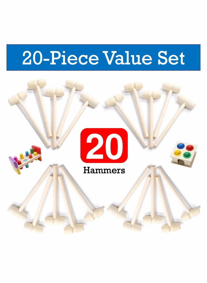 Excefore 20 Pieces Wooden Crab Mallet for Cracking Seafood, Crab, Lobster, Wooden Mallet Mini Hammer Toy for Kids, Mini Wooden Hammer for Chocolate Hammer Mini Wooden - Image 2