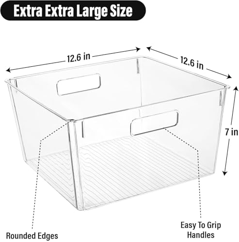 CONTROL KITCHEN Extra Large Clear Plastic Storage Bins, Perfect for Kitchen Organization or Pantry Organization and Storage, Laundry Room, Fridge, Freezer Organizer Plastic Storage Containers for Organizing - Image 2
