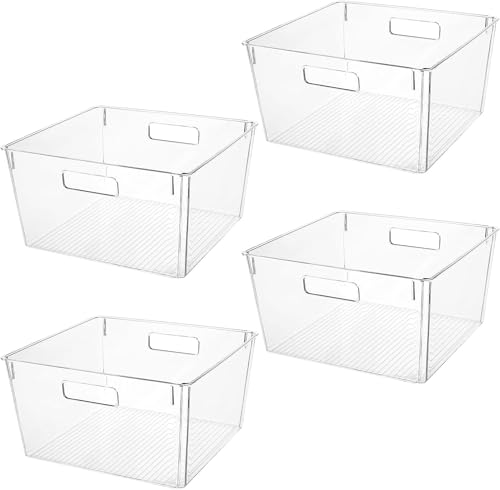 CONTROL KITCHEN Extra Large Clear Plastic Storage Bins, Perfect for Kitchen Organization or Pantry Organization and Storage, Laundry Room, Fridge, Freezer Organizer Plastic Storage Containers for Organizing - Image 1