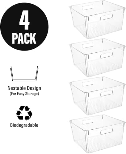 CONTROL KITCHEN Extra Large Clear Plastic Storage Bins, Perfect for Kitchen Organization or Pantry Organization and Storage, Laundry Room, Fridge, Freezer Organizer Plastic Storage Containers for Organizing - Image 4