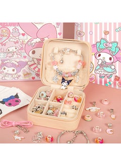 Sanrio 36PCS Charm Bracelet Making Kit, Girls Beads for Jewelry Making Kit, with Jewelry Box, for DIY Craft Jewelry Gift, for 7-14 Year Old Girl（Pink）  - Image 3
