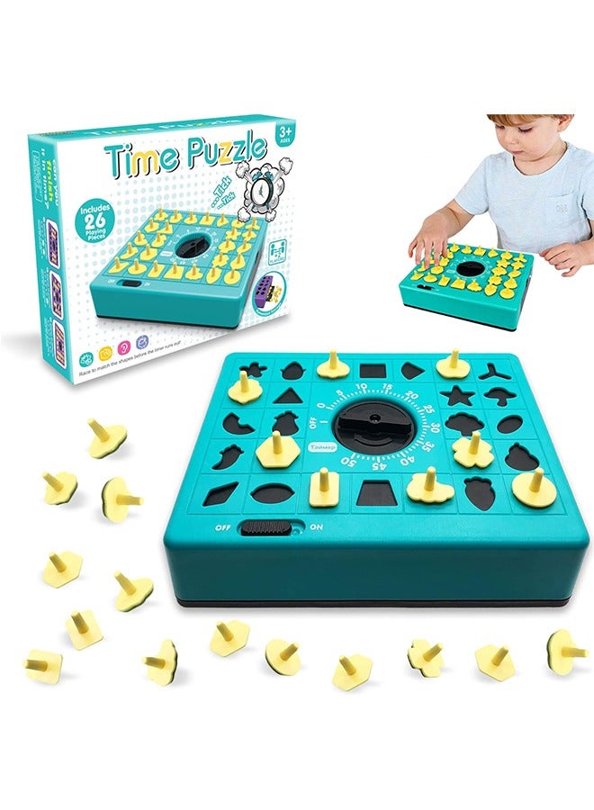 لعبة الوقت ، لعبة الطاولة المنبثقة مع الألغاز مطابقة الشكل للأطفال ، ألعاب التعليم المبكر للبنين والبنات ، تعلم التعرف على الشكل والتفكير الاستنتاجي - Image 1