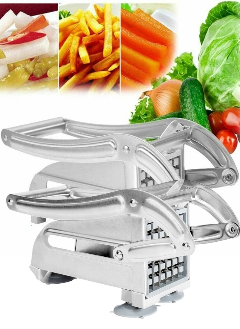 2 Pieces Stainless Steel Potato Chipper Slicer Chip Cutter Chopper Maker French Fries - Image 1