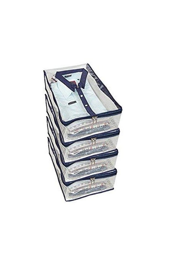 Kuber Industries 4 Piece PVC Shirt Cover Set, Transparent, polyvinylchloride PVC - Image 1