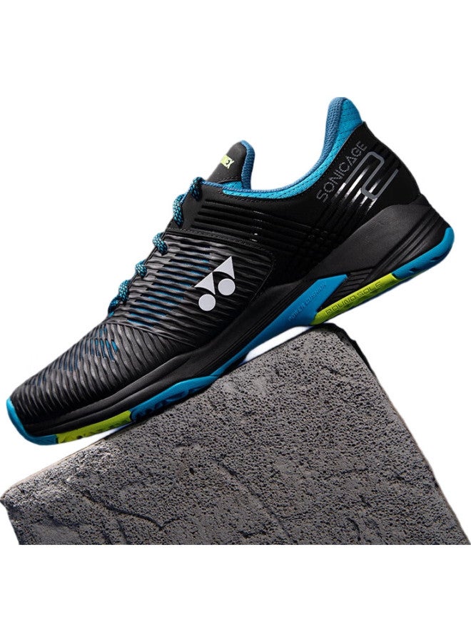Yonex Tennis Shoes With Power Cushion Shock Absorption, Training Badminton Shoes, Shts2Wex, Black And Blue, Size 42 - Image 2