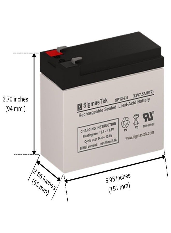 خرطوشة متوافقة مع SigmasTek APC RBC48 مزودة ببطاريتين SP12-7.5 (T2) 12 فولت 7.5 أمبير - Image 4