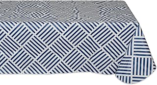 DII DII Tablecloth Vinyl Table Top, 60 x 102, Navy Grid - Image 1