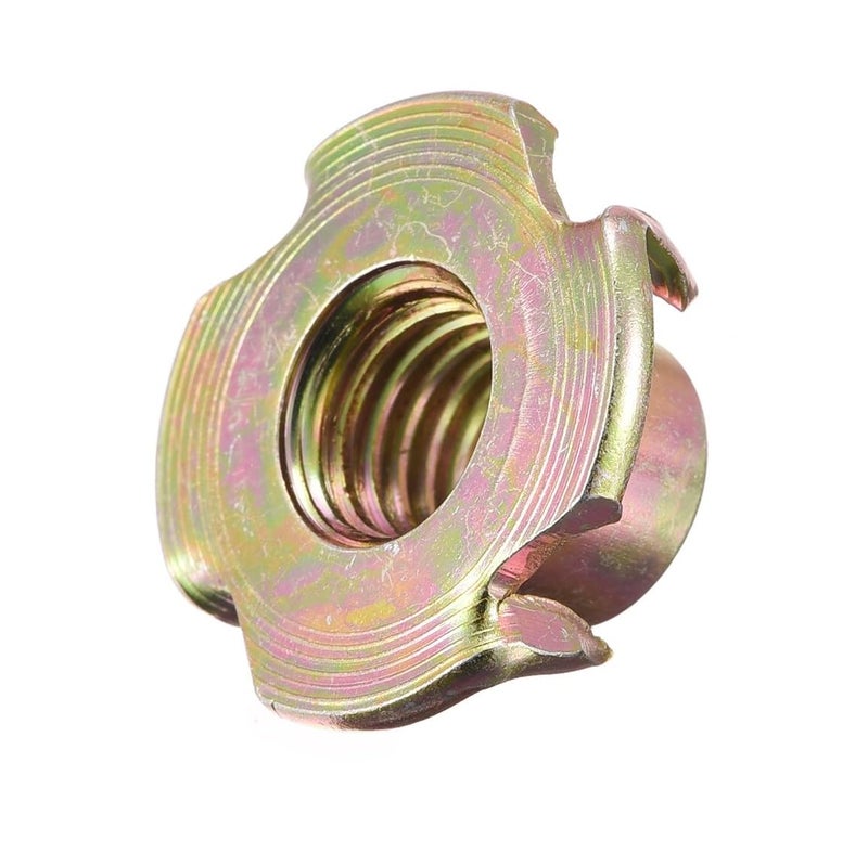 TheMujtaba Yellow Zinc (M6) T-Nut Ideal for Wood, Particle & Composite Materials - Corossion Resistant Nuts - Woodworking and Furniture (50 Pack) - Image 2