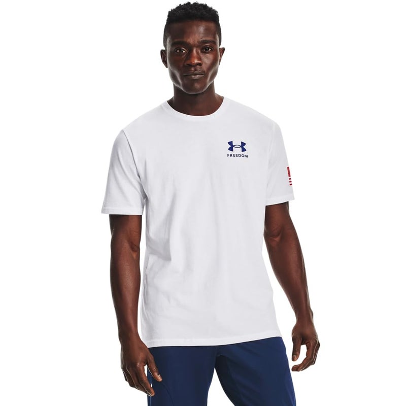 Under Armour Men's New Freedom Flag T-Shirt, White (101)/Royal, 3X-Large - Image 1