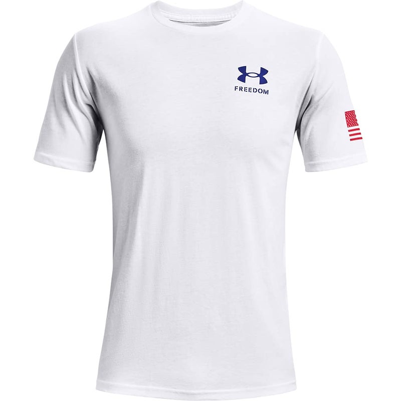 Under Armour Men's New Freedom Flag T-Shirt, White (101)/Royal, 3X-Large - Image 2