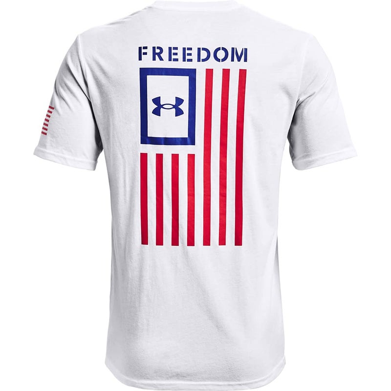 Under Armour Men's New Freedom Flag T-Shirt, White (101)/Royal, 3X-Large - Image 3