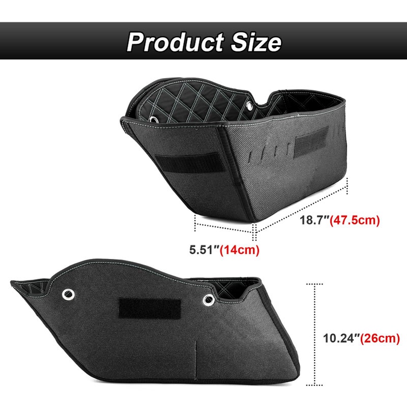 WeiSen Saddlebag Liners Non-Stretched Saddlebag Organizer Inserts Compatible with Harley Touring Road King Road Glide Street Glide Electra Glide 2014-2024 Factory Saddlebag, White Square - Image 5