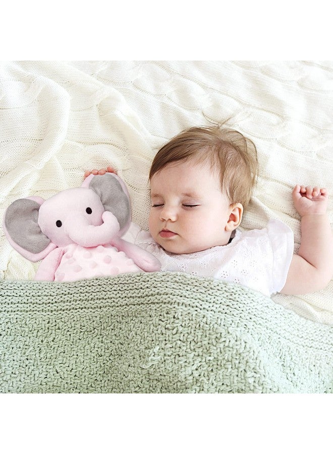 برو غوليم بطانية أمان على شكل فيل من برو جوليم للبنات مع لعبة محشوة ناعمة على شكل حيوان، سجل بحث عن الرضع والأطفال الصغار، وردي، مقاس 16 بوصة - Image 1