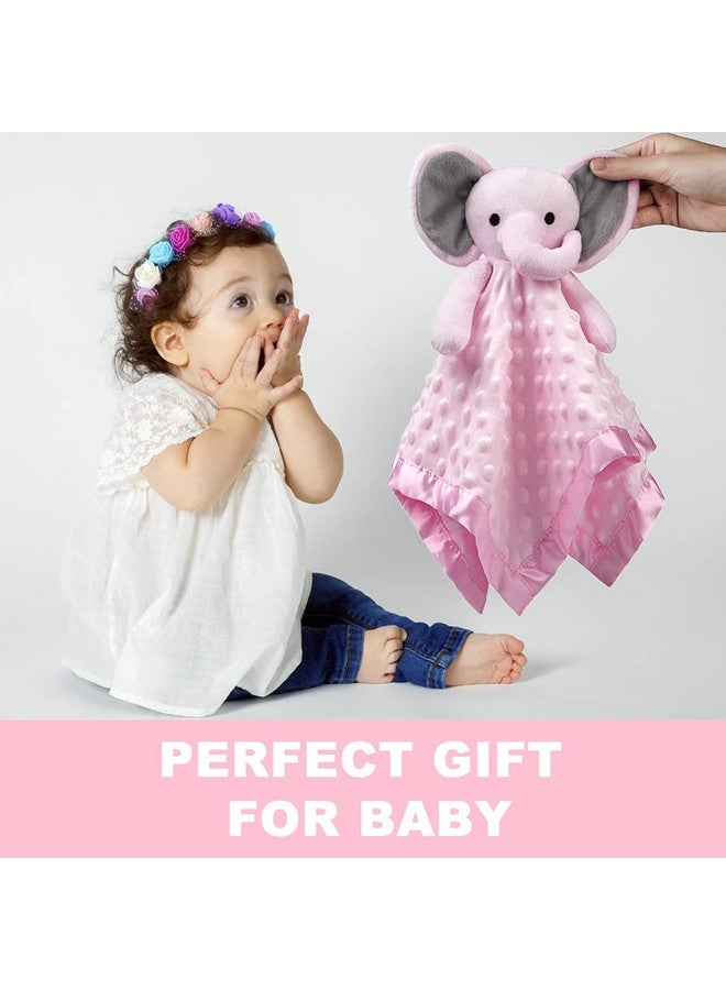 برو غوليم بطانية أمان على شكل فيل من برو جوليم للبنات مع لعبة محشوة ناعمة على شكل حيوان، سجل بحث عن الرضع والأطفال الصغار، وردي، مقاس 16 بوصة - Image 2