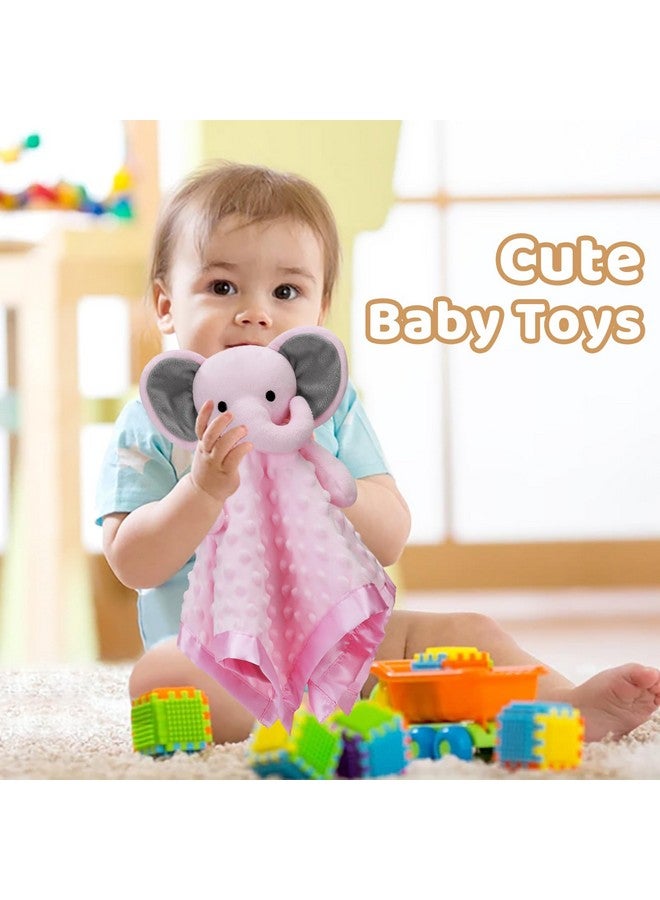 برو غوليم بطانية أمان على شكل فيل من برو جوليم للبنات مع لعبة محشوة ناعمة على شكل حيوان، سجل بحث عن الرضع والأطفال الصغار، وردي، مقاس 16 بوصة - Image 3