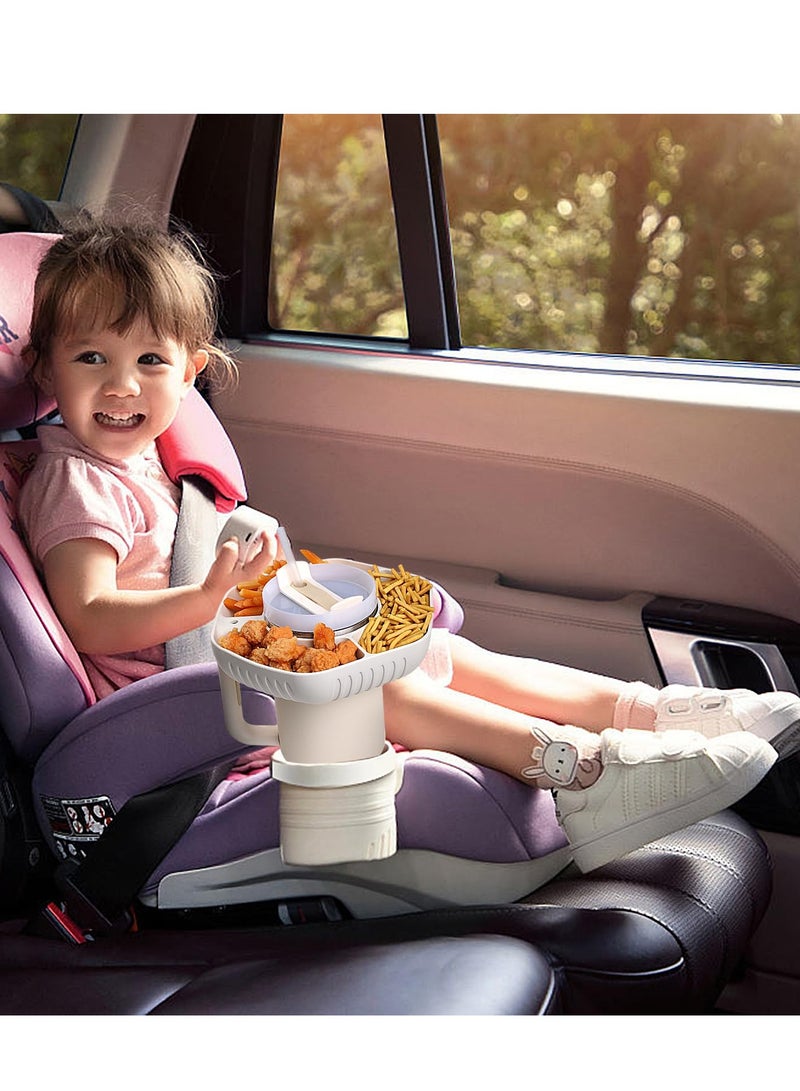 Excefore Stanley Accessories, Snack Bowls Compatible with Stanley 40 oz Cup with Handle, Food-Grade Silicone Snack Bowl for 40 oz Stanley Tumbler, for Travel/Party/Picnic Cream, White - Image 5