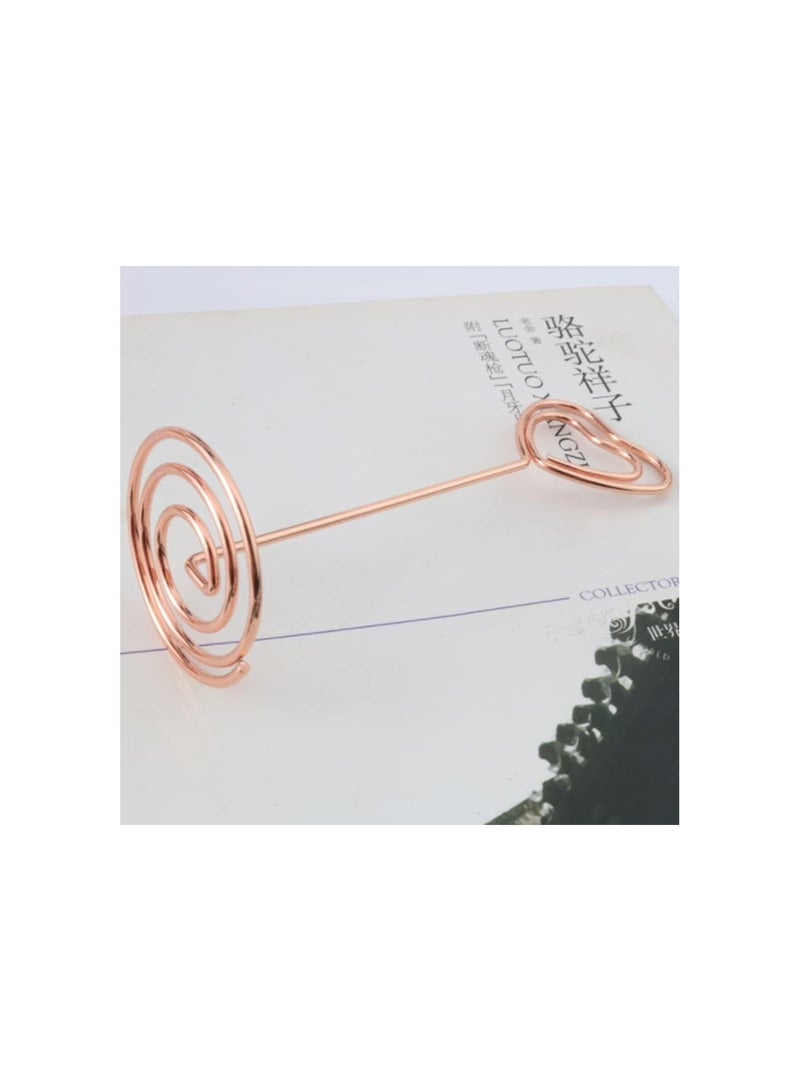 GGOOT 12Pcs Vertical Note Holder, Place Card Holders Heart Shape Table Photo Holder Table Picture Stand Place Card Holder for Wedding Party Gatherings Office Desk Paper Memu Clips  - Image 5