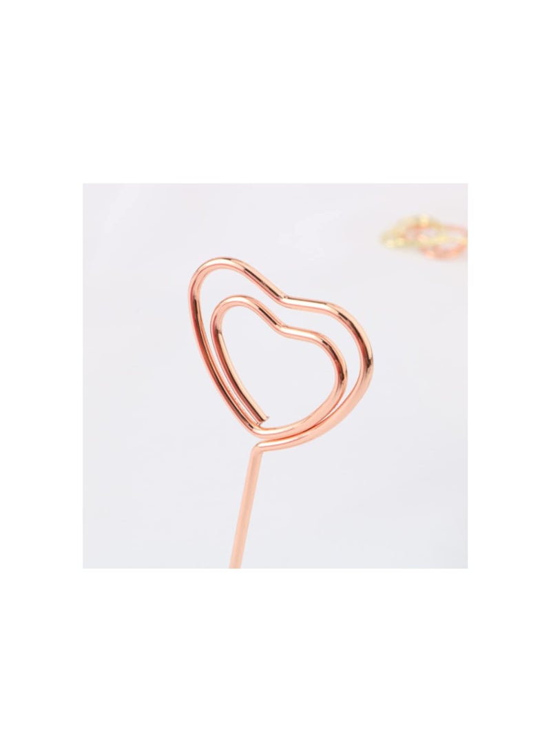GGOOT 12Pcs Vertical Note Holder, Place Card Holders Heart Shape Table Photo Holder Table Picture Stand Place Card Holder for Wedding Party Gatherings Office Desk Paper Memu Clips  - Image 3