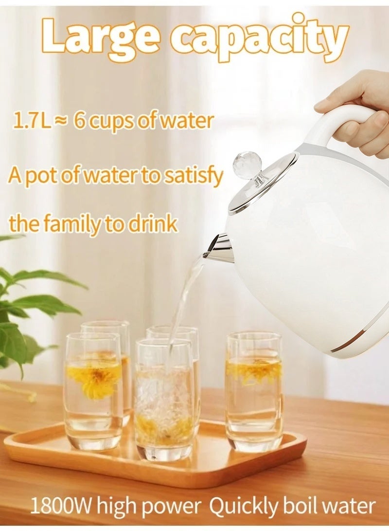 غلاية مع حماية التجفيف بالغليان، قاعدة الطاقة القابلة للفصل، إيقاف التشغيل التلقائي، الغليان السريع وسهولة التنظيف ومثالية للماء الساخن أو الشاي أو القهوة 1.7 لتر - Image 3