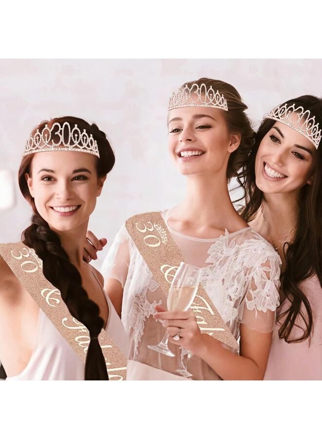 13th Birthday Party Supplies Crown, Sash, Pearl Pin Set - Decorations for Little Girls' Special Day - Image 4