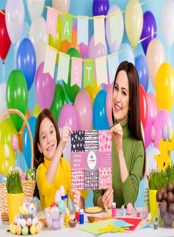 INFISTYLE نمط ورق حرفي مصمم من INFISTYLE لأوراق تغليف قصاصات الورق (عبوة من 24 قطعة، 6 × 6 بوصات، مربعة، وردية) - Image 5