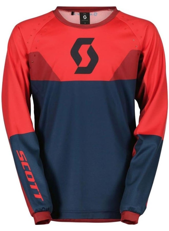Scott Scott Evo Track Children's MX Motocross Jersey/DH Cycling Jersey Blue/Red 2024  - Image 1