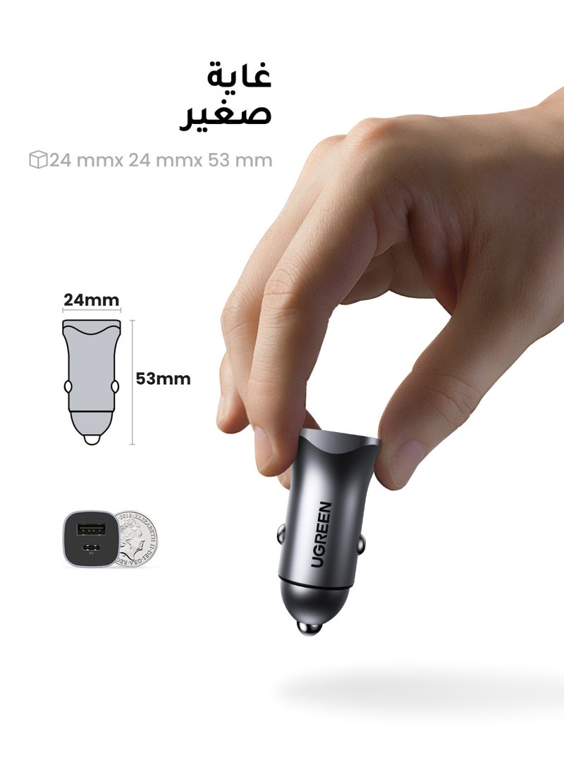 يو جرين شاحن سيارة سريع بي دي 20 واط لايفون 15 برو ماكس، محول سيارة بمنفذ USB و تايب سي لايفون 15 برو/ 14/15 برو ماكس/14/ 13/ 13 ميني/ 12 برو ماكس/ ايباد 9/ ايباد ميني 6 وسامسونج اس 21 وهواوي ميت 20 24W - Image 4