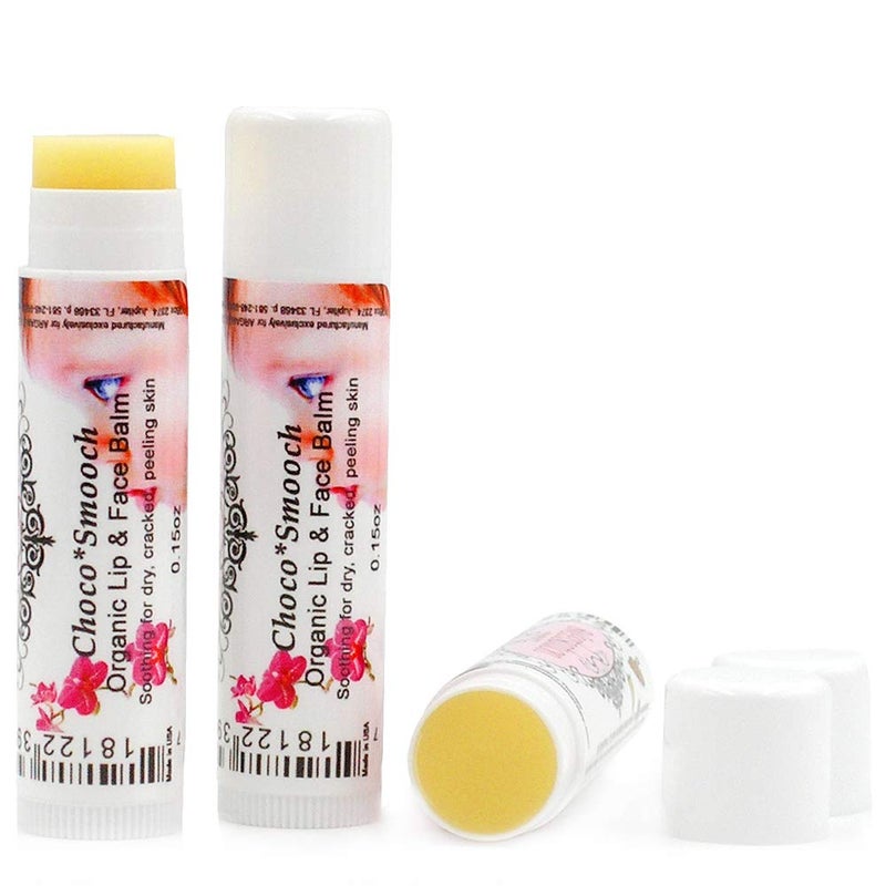 Sweetsation Therapy ChocoSmooch Organic Baby Kids Lip & Face Balm for Dry Cracked Irritated Skin with Argan, Calendula, Avocado & Sea Buckthorn, Set of 3. Skin Soothing, Comforting, Protecting. - Image 1