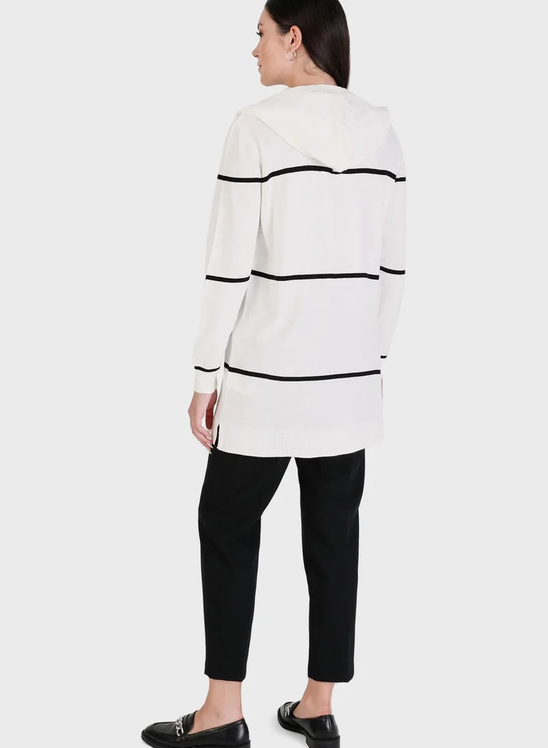 Tavin by Modanisa Strip Detail Hooded Tunic