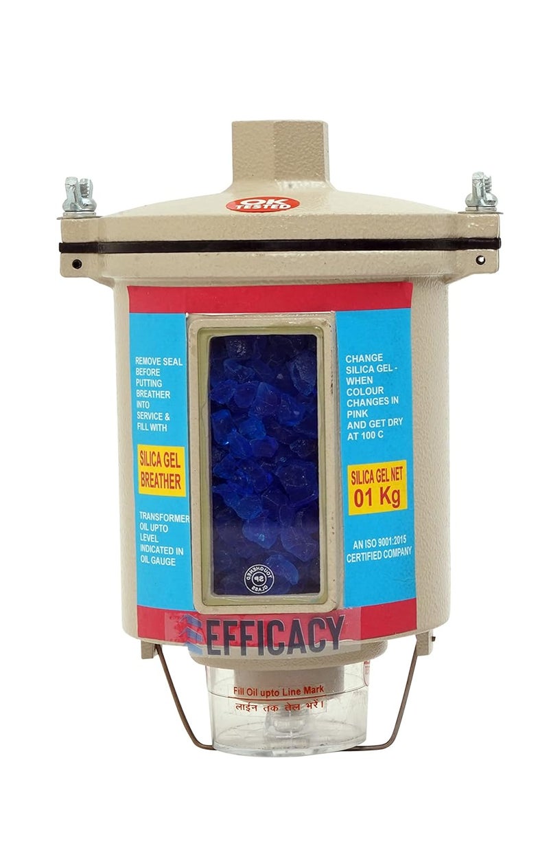 Efficacy Transformer Breather Full Aluminum Body With Long Window Crystal Blue Silica Gel Breather Size 1000 Gram Dia 127 05 Inch 1 Pc - Image 1