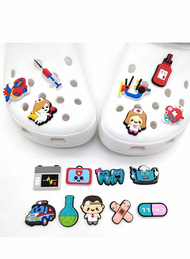 SYOSI Shoe Charms for Crocs, 20 Pcs Cute Croc Charms Jibbits Decoration, PVC Nurse Stethoscope Shoes Decorations for Adults Women Men, Doctor Care Personnel Gifts Party Favor - Image 4