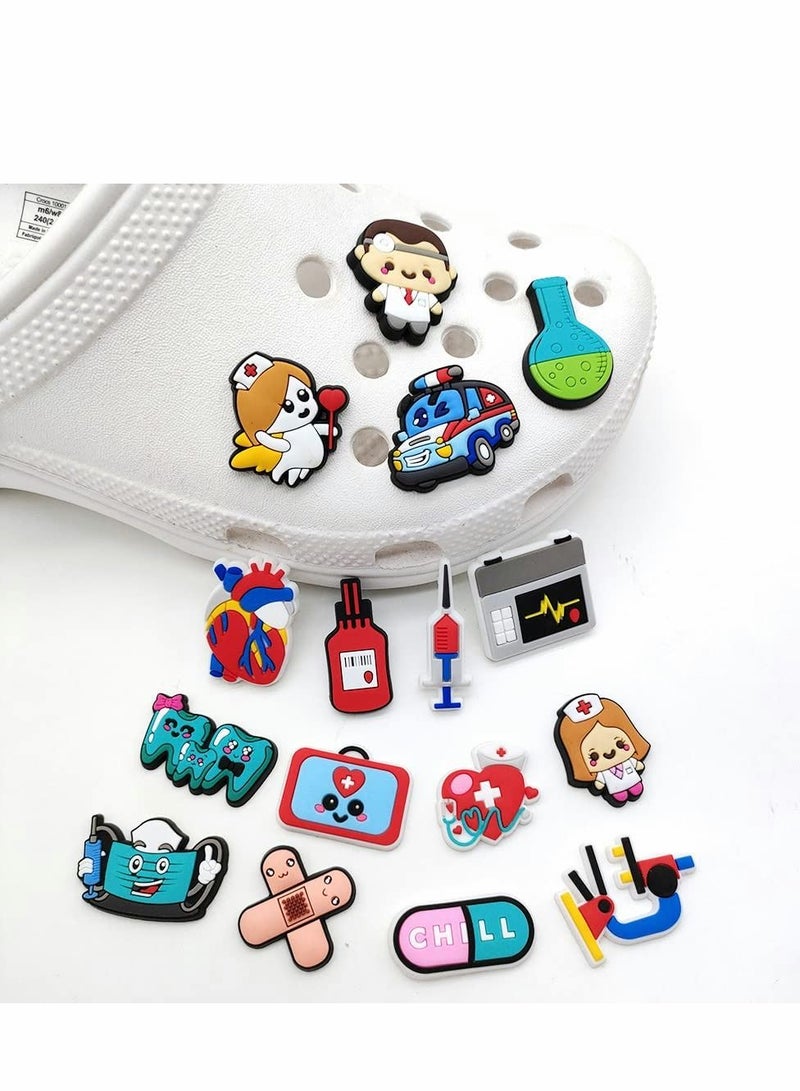 SYOSI Shoe Charms for Crocs, 20 Pcs Cute Croc Charms Jibbits Decoration, PVC Nurse Stethoscope Shoes Decorations for Adults Women Men, Doctor Care Personnel Gifts Party Favor - Image 3