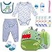 TatuDoll 12 Pcs Reborn Baby Doll Clothes Set for 1722 Inch Babydolls Dinosaur Reborn Baby Doll Accessories and Clothes with PlushFinish Backpack Dinosaur Trousers and Bib for Realistic Babydolls Green - Image 2