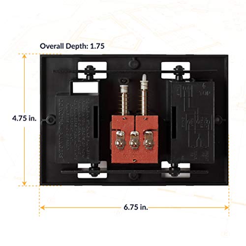 Newhouse Hardware CHIMEBASE2 Door Bell Chime Mechanism Assembly, Fits Most Nutone Models, 6.75” L x 4.75” W x 1.75” H, Black - Image 3