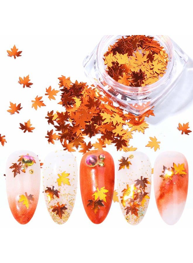 Minejin Nail Art DIY Maple Leaf Sequins Laser Glitters Thin Paillette Flakes Stickers Manicure Tips 12 Boxes - Image 4