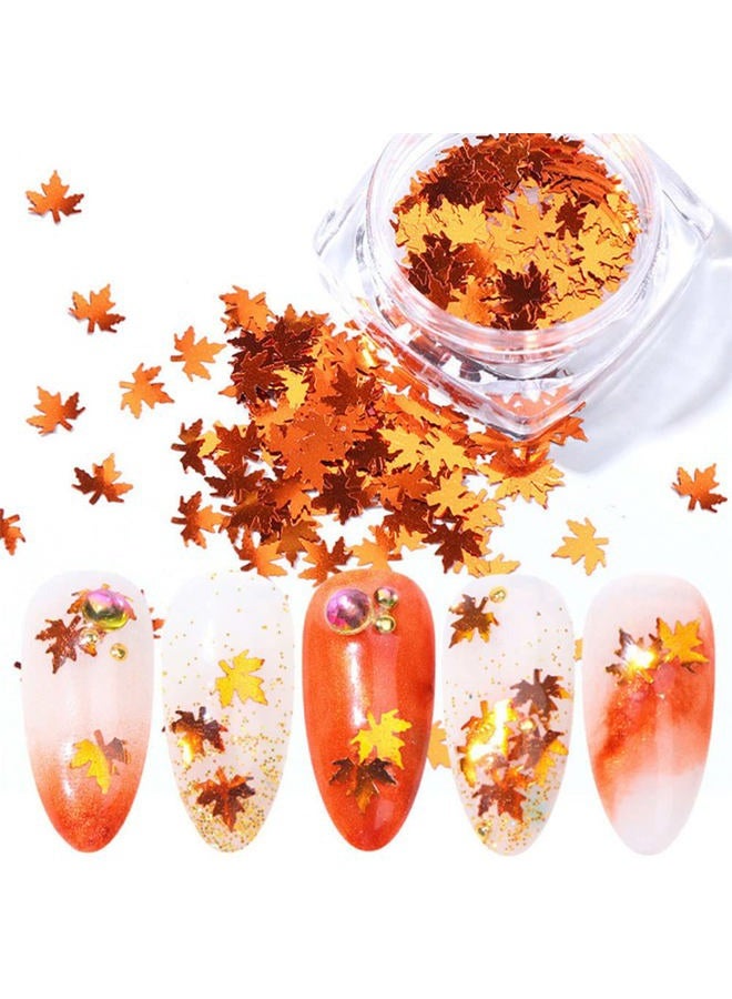 Minejin Nail Art DIY Maple Leaf Sequins Laser Glitters Thin Paillette Flakes Stickers Manicure Tips 12 Boxes - Image 5