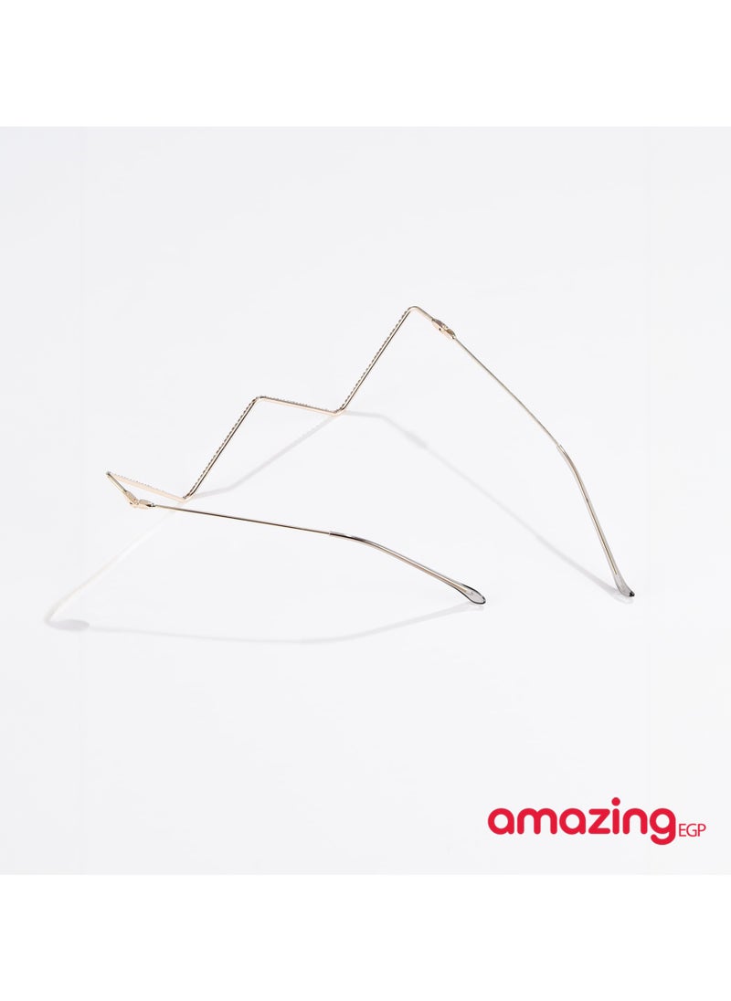 amazing.EGP Women's glasses, a one-piece women's eyeglass frame decorated with rhinestones in an irregular W-shape  - Image 3