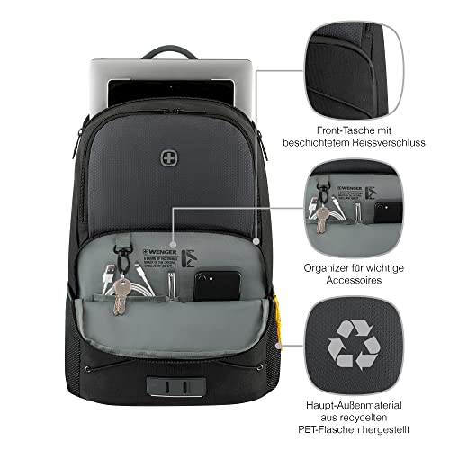 WENGER, Next 23 Trayl, 15.6 Inches Laptop Backpack, 22 liters, Gravity Black, 612564, Work And Adventure Bag - Image 4