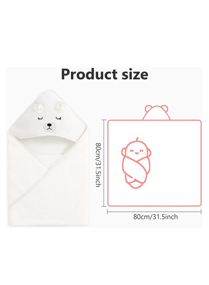 RATSAW 2 Pack Baby Bath Blanket Hooded Baby Towel Large Baby Bath Towel Absorbent Soft Baby Bath Blanket Cute Cartoon Animal Baby Towel for Boy Girl Baby - Image 2