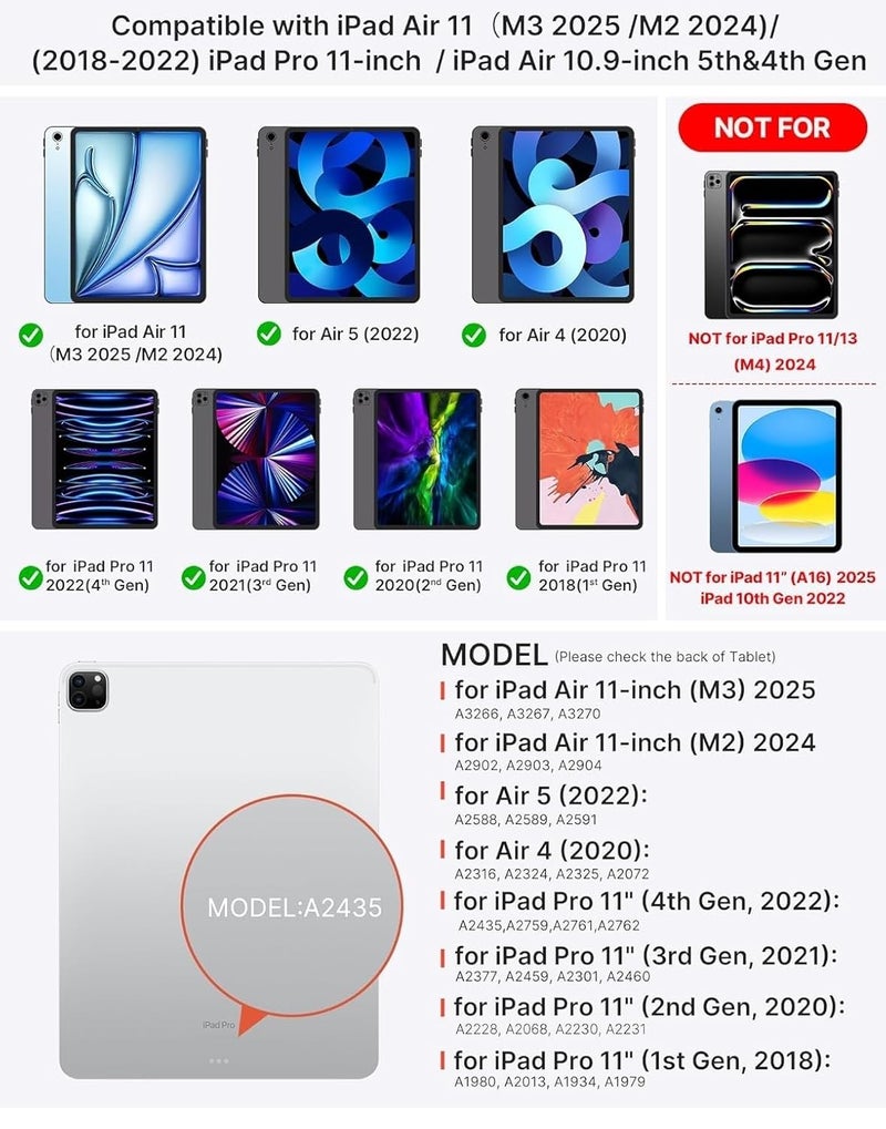 typecase لوحة مفاتيح Edge لجهاز iPad Air 11 (M3/M2)، Air الجيل 5/4 و Pro 11 (الجيل 4/3/2/1)، إضاءة خلفية بـ 11 لون، تصميم عائم، لوحة لمس دقيقة - وردي ذهبي'25 (لا تناسب A16/10/11-M4) - Image 4