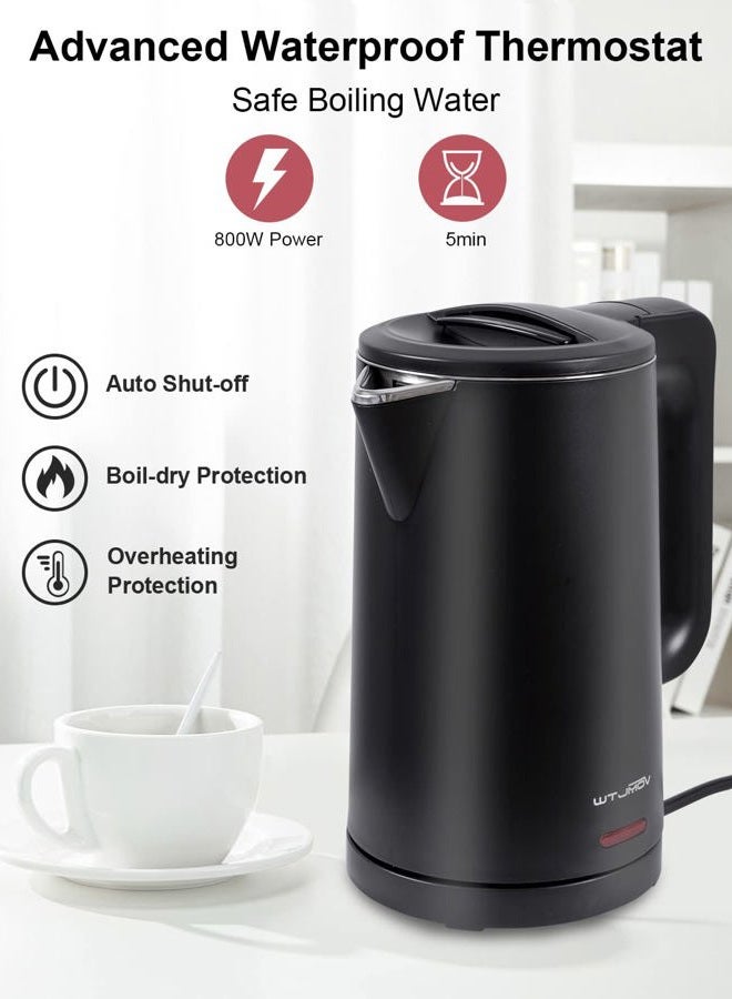 WTJMOV 0.8L Electric Kettle Stainless Steel, 800 Watts Small Electric Kettle 27 Ounce Fast Boil Auto Shut-off, Portable Water Boiler for Small Kitchen, Business Trip and More - Image 4