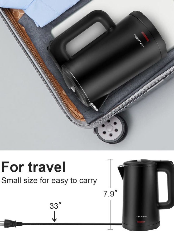 WTJMOV 0.8L Electric Kettle Stainless Steel, 800 Watts Small Electric Kettle 27 Ounce Fast Boil Auto Shut-off, Portable Water Boiler for Small Kitchen, Business Trip and More - Image 5