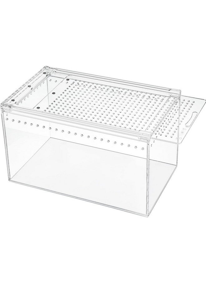 Maxcheck Maxcheck Magnetic Acrylic Reptile Enclosure Tarantula Enclosure Hermit Crab Habitat Feeding Reptile Terrariums Lizard Tank Acrylic Cage for Tarantula Invertebrates Mantis Cricket(9.8 x 5.9 x 5.9'')  - Image 2