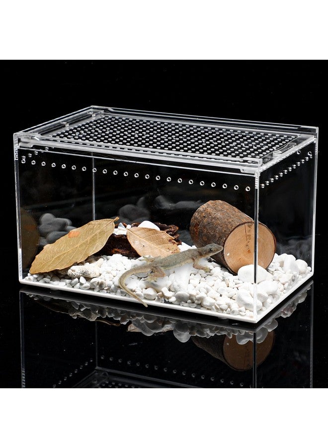Maxcheck Maxcheck Magnetic Acrylic Reptile Enclosure Tarantula Enclosure Hermit Crab Habitat Feeding Reptile Terrariums Lizard Tank Acrylic Cage for Tarantula Invertebrates Mantis Cricket(9.8 x 5.9 x 5.9'')  - Image 1