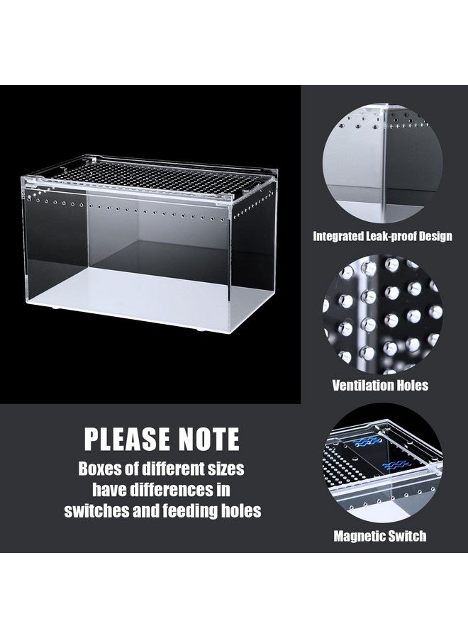 Maxcheck Maxcheck Magnetic Acrylic Reptile Enclosure Tarantula Enclosure Hermit Crab Habitat Feeding Reptile Terrariums Lizard Tank Acrylic Cage for Tarantula Invertebrates Mantis Cricket(9.8 x 5.9 x 5.9'')  - Image 4