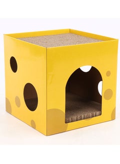 Cheese Box Cat Scratching Board Corrugated Paper Two Layers Cat Claw Board Claw Grinder Cat Toys