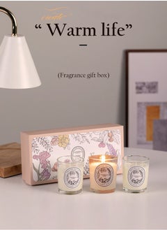Aromatherapy Set of 3 Scented Candles, Three Different Scents, Color: White  - Image 3