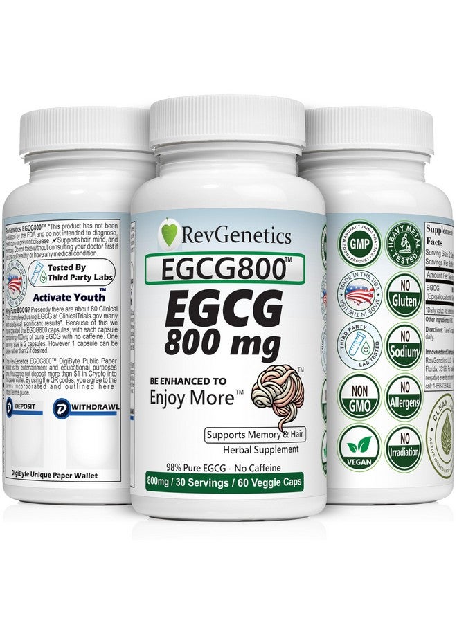 REVGENETICS ريفجينيتكس EGCG 800-800 ملغ 98% نقي - بدون كافيين - Image 2